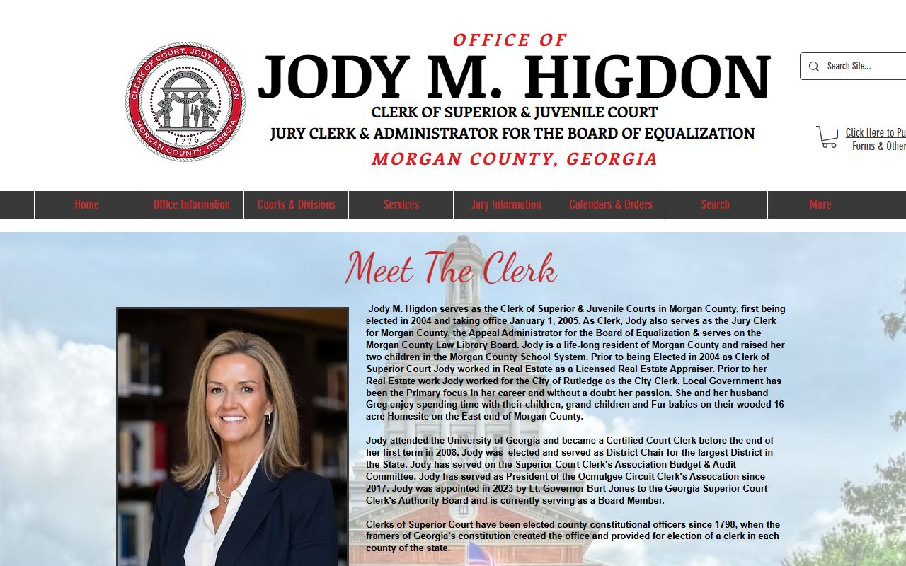 Morgan County Clerk of Superior and Juvenile Court records clerk biography