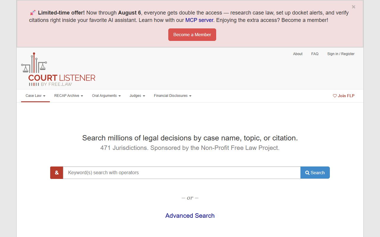 Morgan County court dockets CourtListener search page