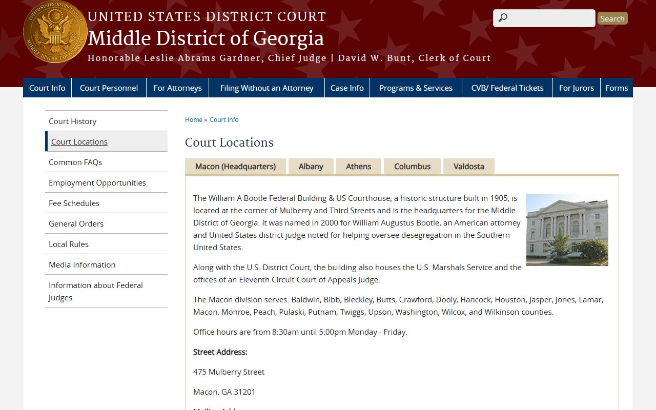 Morgan County court dockets Middle District court locations