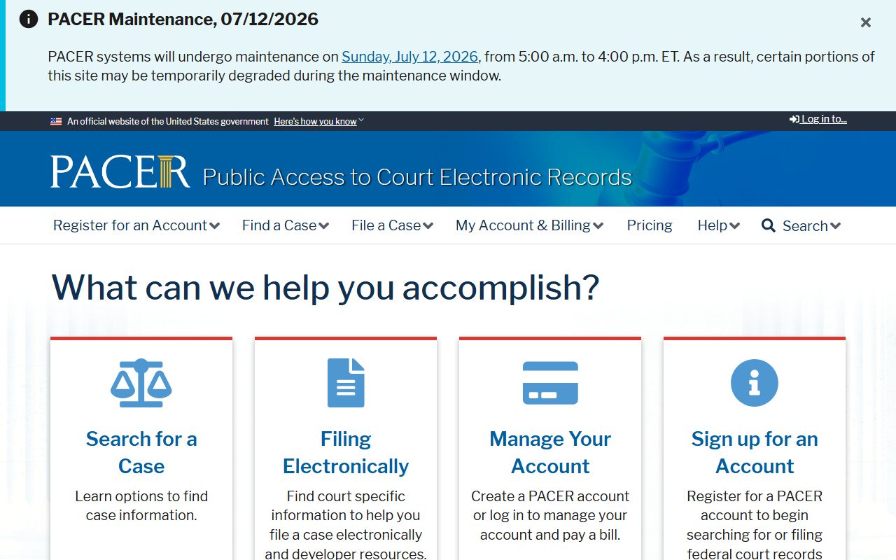 Morgan County court dockets PACER federal case access