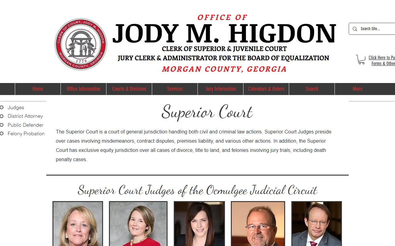 Morgan County Superior Court records clerk Superior Court page