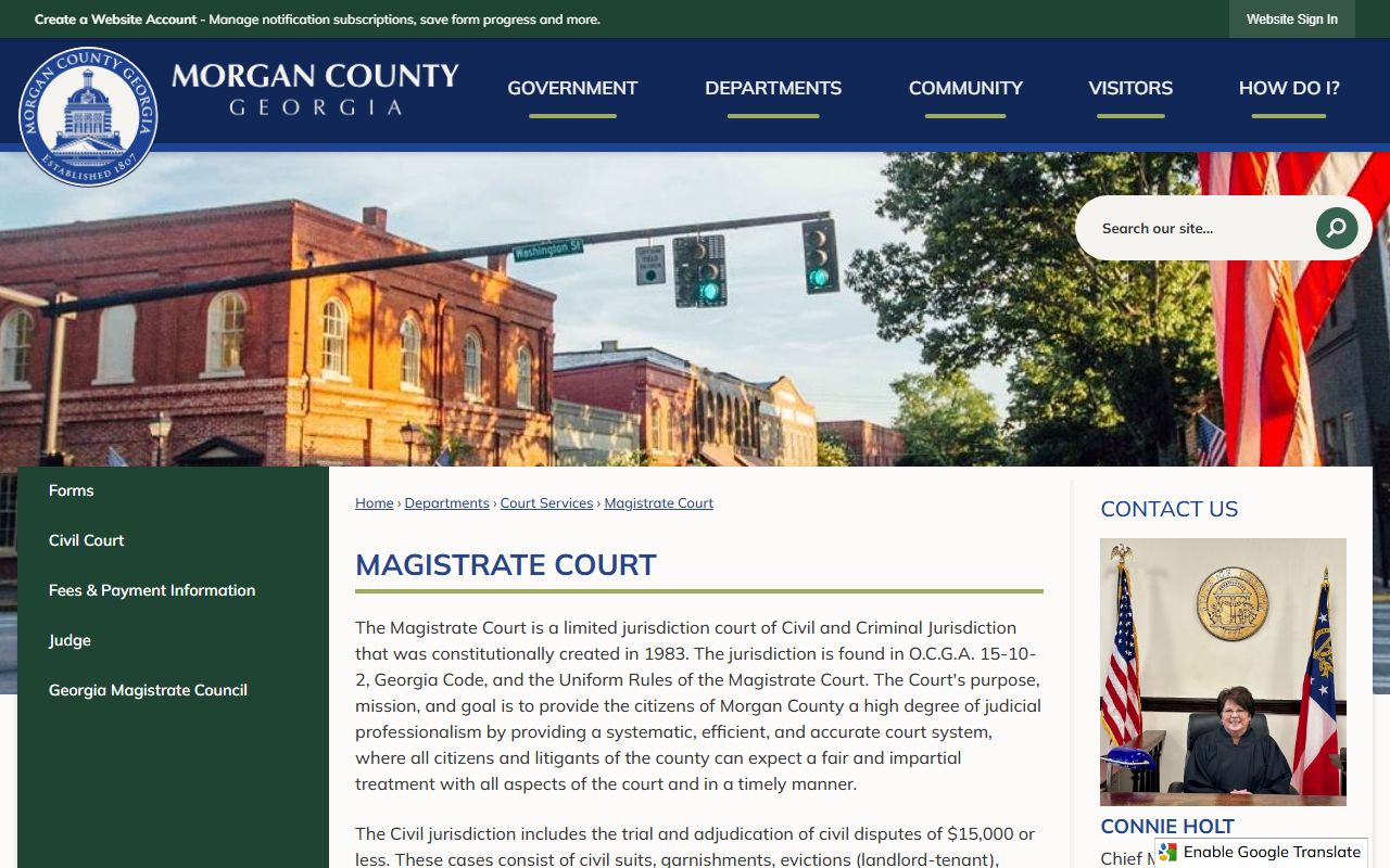 Morgan County Court records Magistrate Court page
