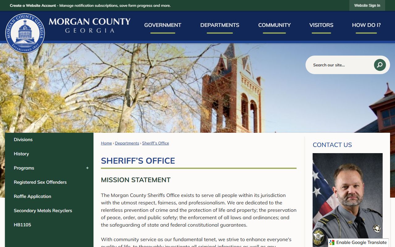 Morgan County inmate search Sheriff's Office page