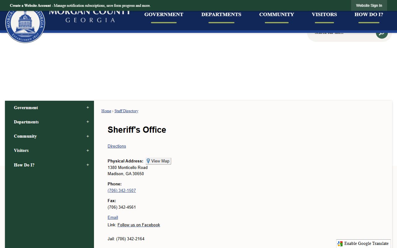 Morgan County inmate search sheriff directory jail phone