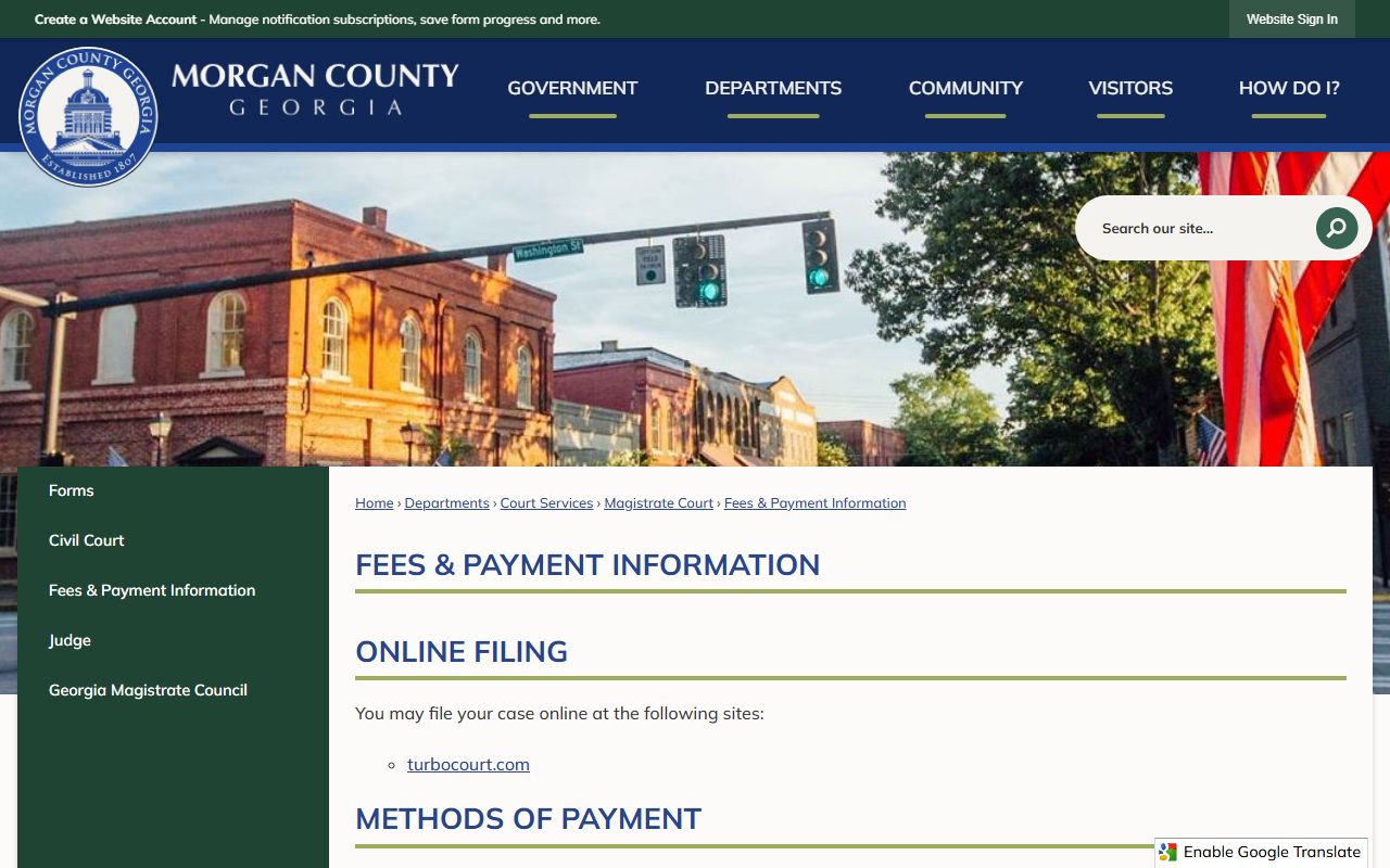 Morgan County marriage and divorce records fee reference from official court pages