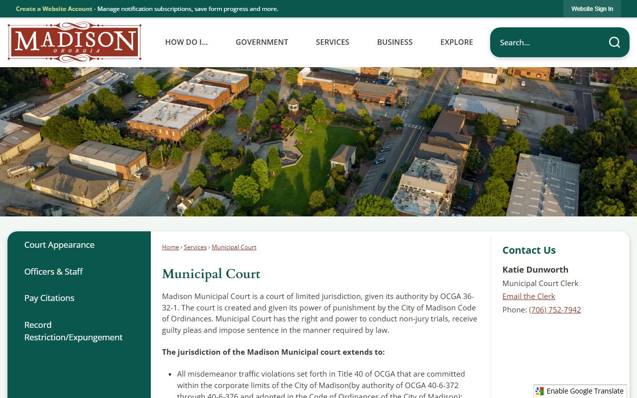 Morgan County traffic court records City of Madison Municipal Court