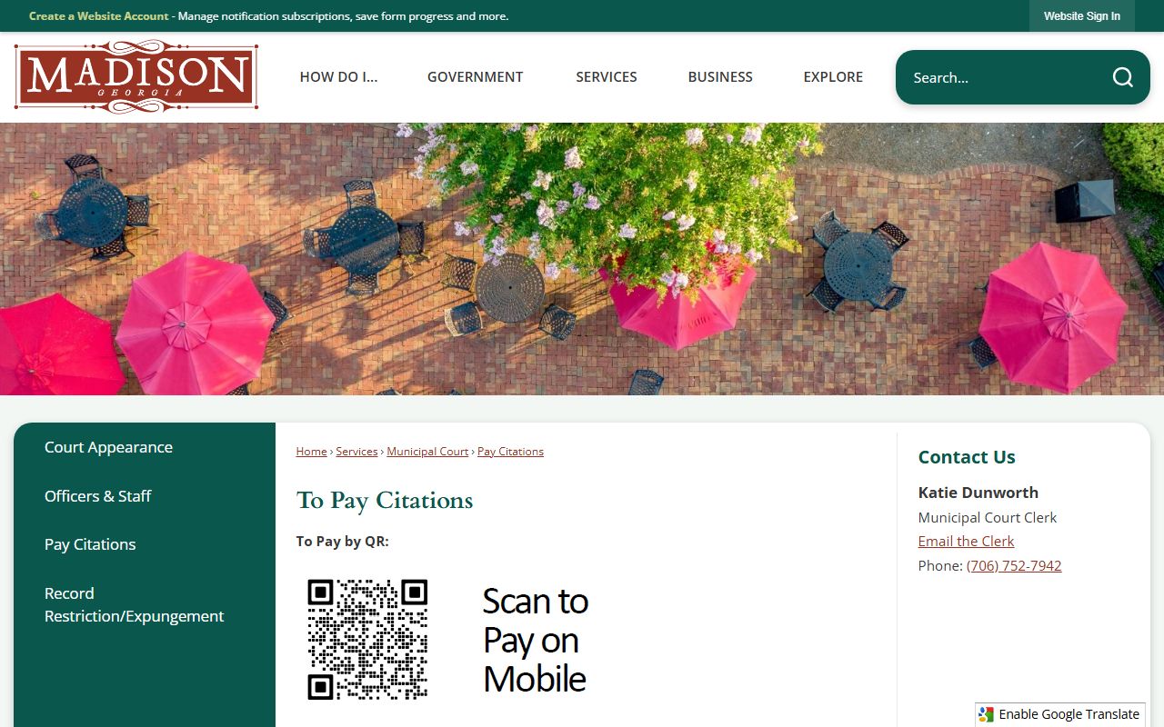 Morgan County traffic court records Madison citation payment page