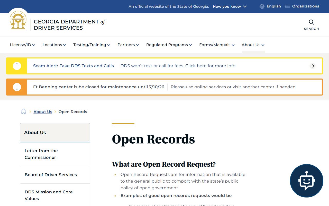 Morgan County traffic court records DDS open records page