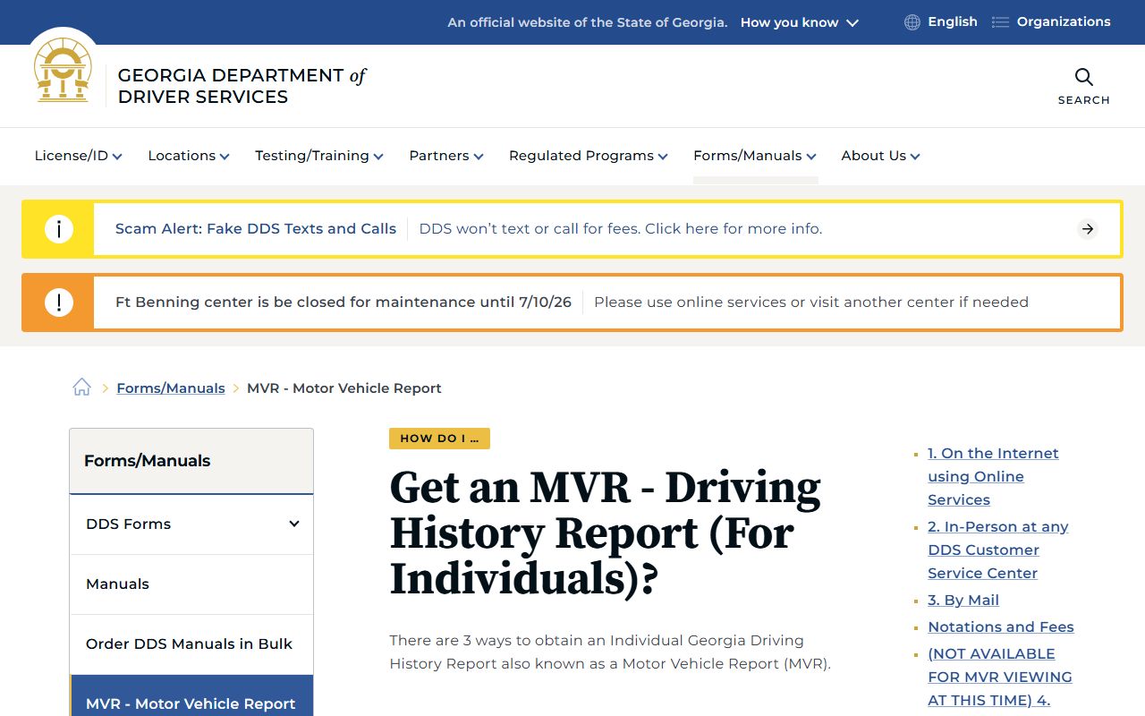 Morgan County traffic court records DDS driving history instructions