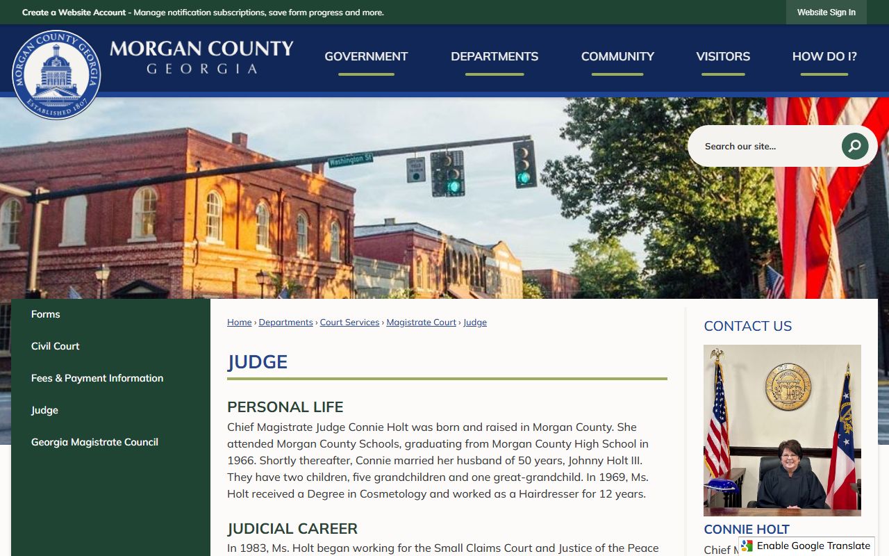 Morgan County warrant search Magistrate Court contact page